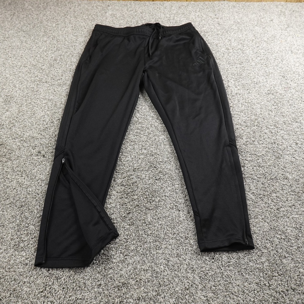 Adidas Pants‎ Womens 1X Black Track Drawstring Jogger Sweatpants Workout Gym Run